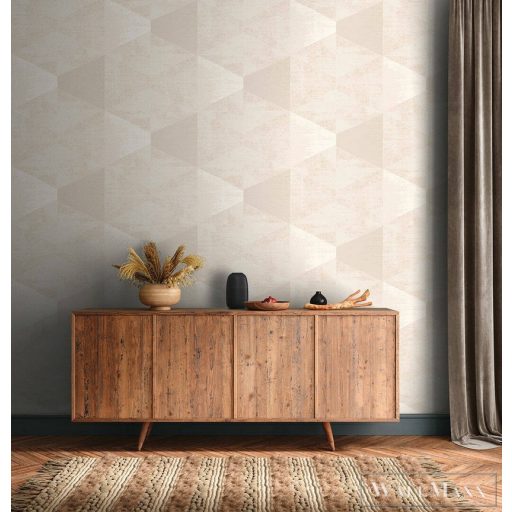 AS Creation Geo Effect 38353-4 bézs, krémszínű, fémhatású Tér-hatású 3D-mintás Geometriai vlies tapéta