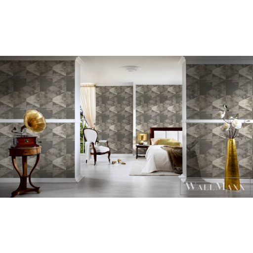 AS Creation Geo Effect 38353-5 bézs, törtfehér, fémhatású Tér-hatású 3D-mintás Geometriai vlies tapéta