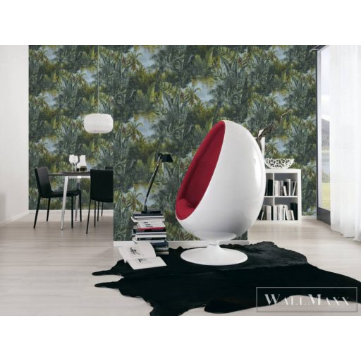 AS CREATION My Home My Spa 38356-1|Természet jellegű kék dzsungel mintás tapéta