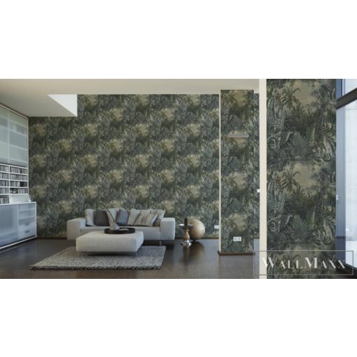 AS CREATION My Home My Spa 38356-3|Természet jellegű zöld dzsungel mintás tapéta