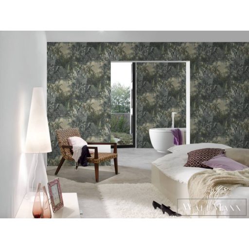 AS CREATION My Home My Spa 38356-3|Természet jellegű zöld dzsungel mintás tapéta