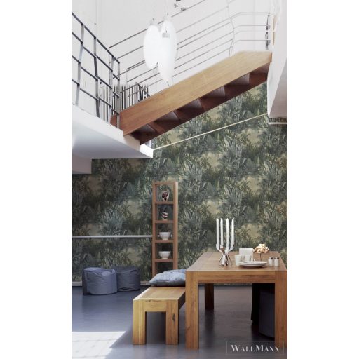AS CREATION My Home My Spa 38356-3|Természet jellegű zöld dzsungel mintás tapéta