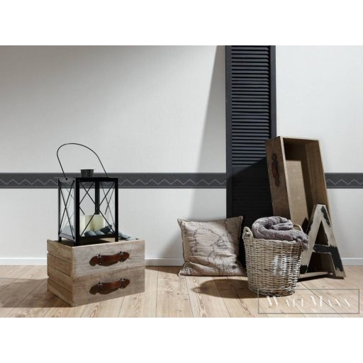 AS CREATION Only Borders 38442-3 sötét hullámos modern bordűr