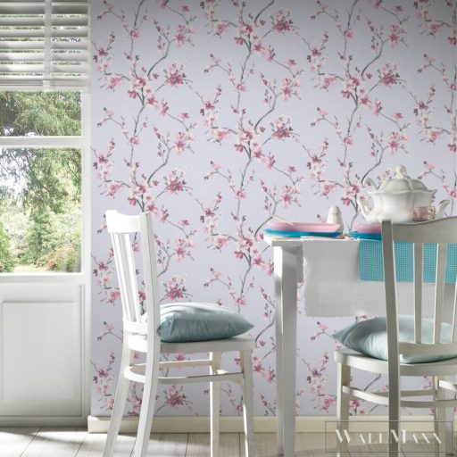 AS CREATION Alberto 38500-1 piros virág mintás japán XXL tapéta