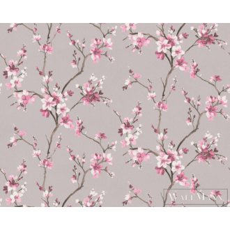   AS CREATION Alberto 38500-4 piros virág mintás japán XXL tapéta