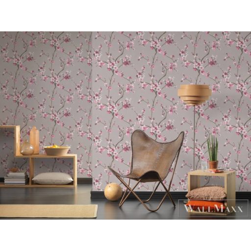AS CREATION Alberto 38500-4 piros virág mintás japán XXL tapéta