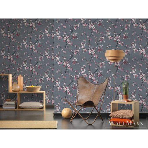 AS CREATION Alberto 38500-6 piros virág mintás japán XXL tapéta