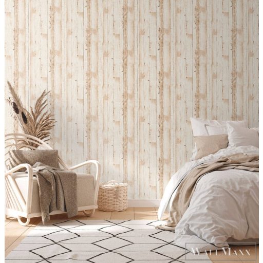 AS CREATION Natural Living 38502-1 bézs fa mintás vidéki tapéta