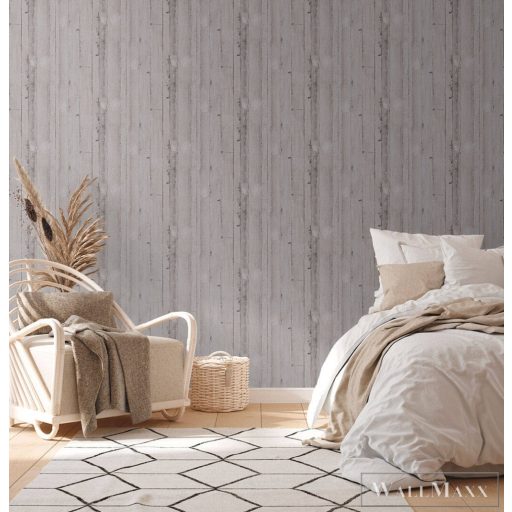 AS CREATION Natural Living 38502-2 szürke fa mintás vidéki tapéta