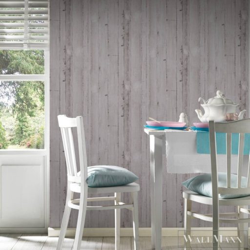 AS CREATION Natural Living 38502-2 szürke fa mintás vidéki tapéta