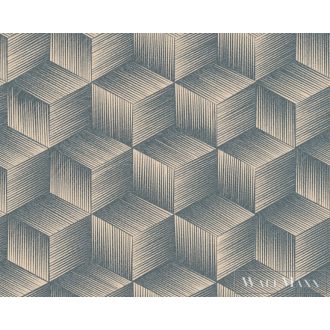   AS CREATION Natural Living 38506-3 kék tér-hatású grafikus tapéta