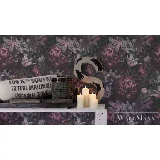 AS CREATION PintWalls 38509-3 lila rózsa mintás elegáns tapéta