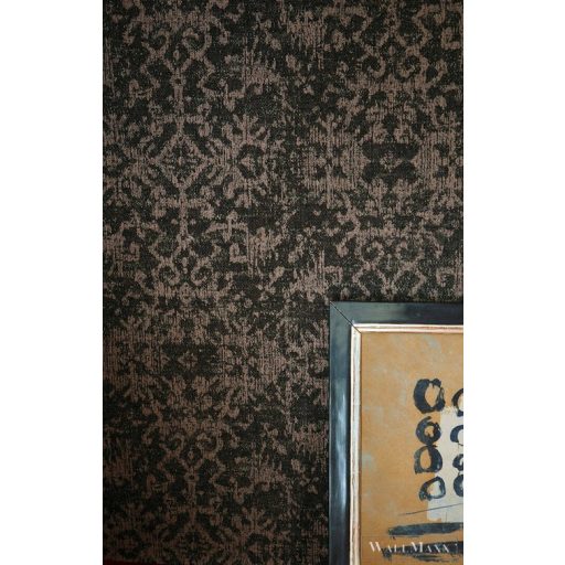 AS Creation Desert Lodge 38521-2 fekete, réz, fémhatású Textil mintás Klasszikus vlies tapéta