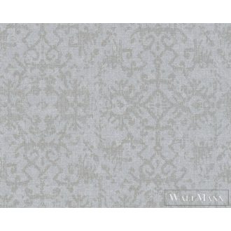   AS Creation Desert Lodge 38521-4 törtfehér, fémhatású, ezüst Textil mintás Klasszikus vlies tapéta