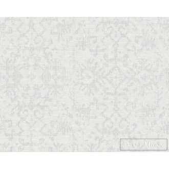   AS Creation Desert Lodge 38521-5 fémhatású, ezüst, fehér Textil mintás Klasszikus vlies tapéta