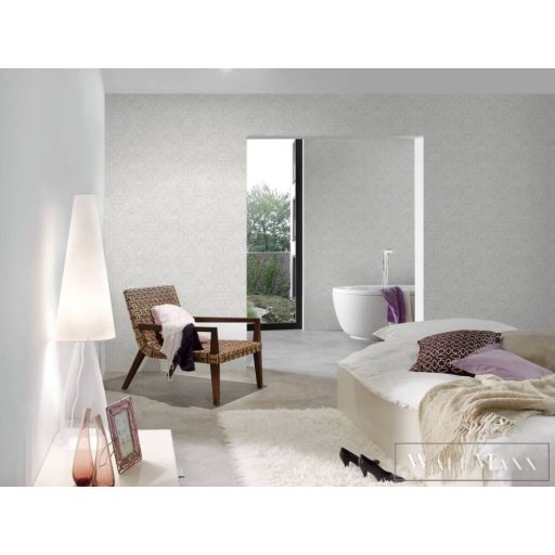 AS Creation Desert Lodge 38521-5 fémhatású, ezüst, fehér Textil mintás Klasszikus vlies tapéta