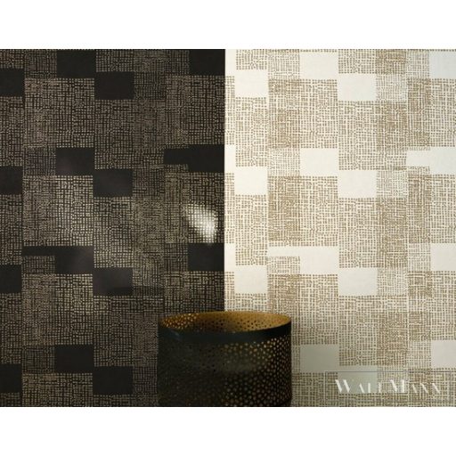 AS Creation Desert Lodge 38525-3 fekete, arany, fémhatású Textil mintás Klasszikus vlies tapéta