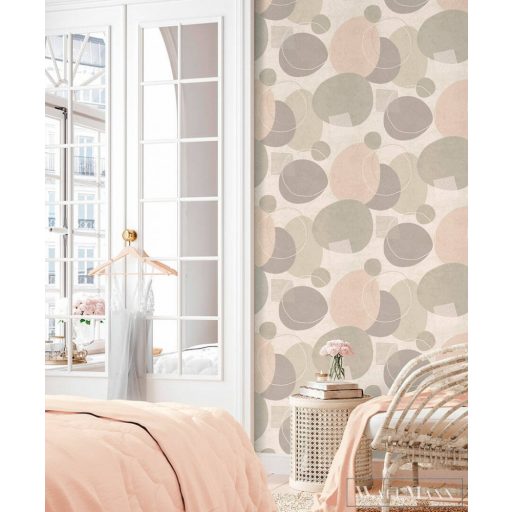 AS CREATION Geo Effect 38595-2 bézs körös tapéta