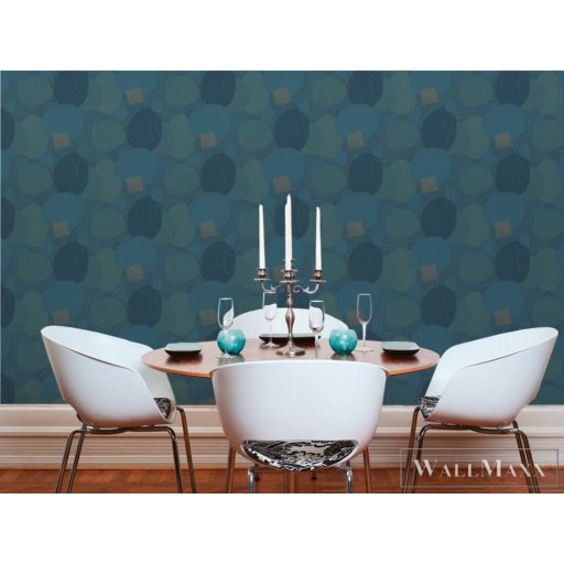 AS CREATION Geo Effect 38595-3 kék körös tapéta