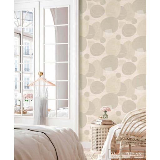 AS CREATION Geo Effect 38595-4 bézs körös tapéta