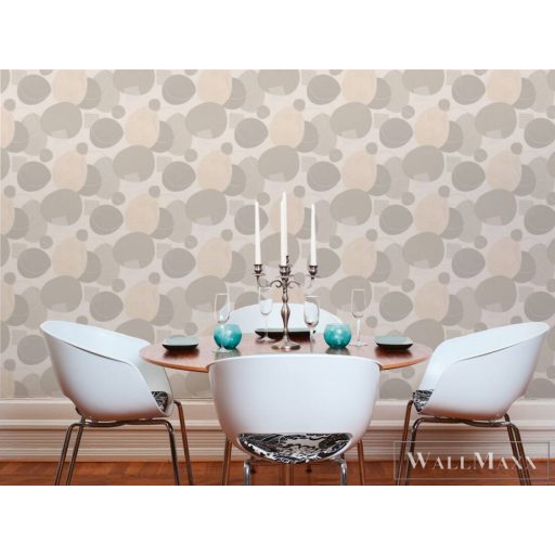 AS CREATION Geo Effect 38595-4 bézs körös tapéta