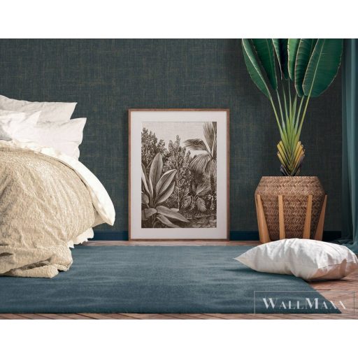 AS Creation Geo Effect 38596-2 kék, arany, fémhatású Textil mintás Klasszikus vlies tapéta