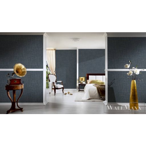 AS Creation Geo Effect 38596-2 kék, arany, fémhatású Textil mintás Klasszikus vlies tapéta