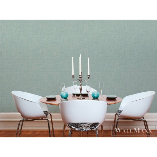 AS Creation Geo Effect 38596-6 kék, zöld, türkiz Textil mintás Klasszikus vlies tapéta