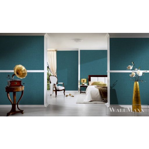 AS Creation Geo Effect 38596-9 kék Textil mintás Klasszikus vlies tapéta