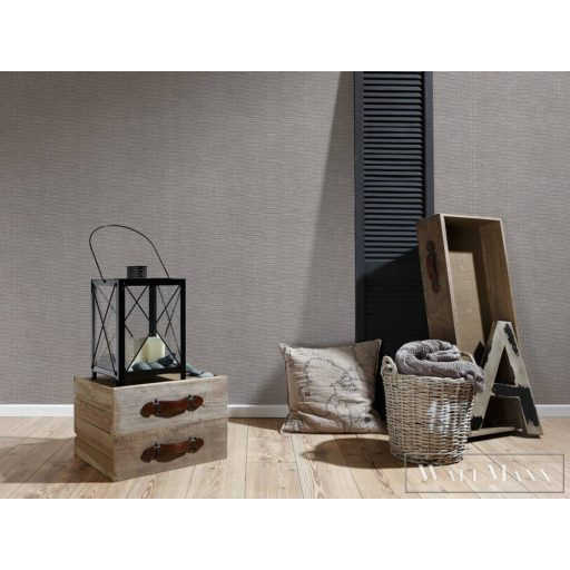 AS CREATION Hygge 38597-6 taupe intarzia mintás vidéki tapéta