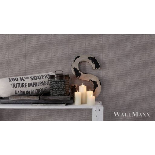 AS CREATION Hygge 38597-6 taupe intarzia mintás vidéki tapéta