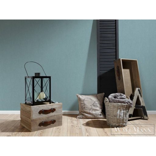 AS CREATION Hygge 38599-4 kék Textil mintás Vidéki vlies tapéta