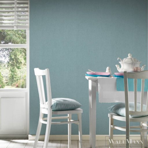 AS CREATION Hygge 38599-4 kék Textil mintás Vidéki vlies tapéta