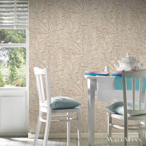 AS CREATION Hygge 38600-2 bronz levél mintás vidéki tapéta