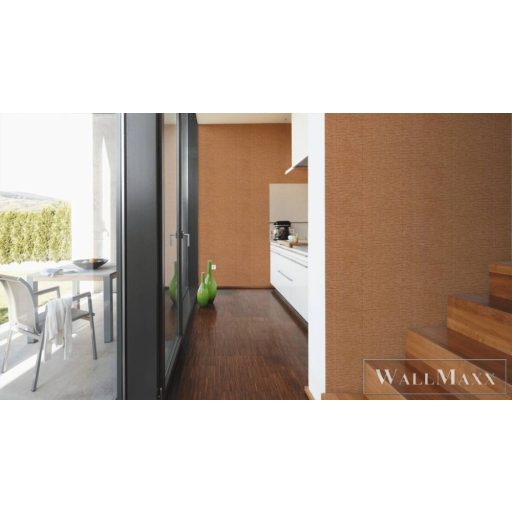 AS CREATION Prior 38603-4 narancs-sárga gyékény mintás modern XXL tapéta