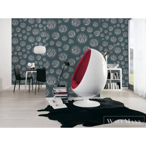 AS CREATION Versace 5 38611-1 kék antik mintás elegáns tapéta