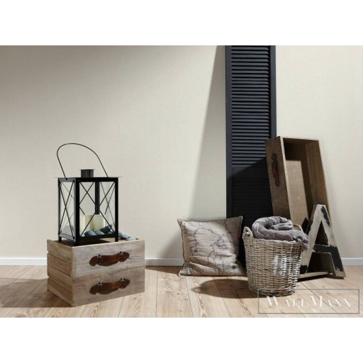 AS CREATION Hygge 38612-1 krémszínű, fehér Textil mintás Vidéki vlies tapéta