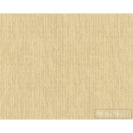 AS CREATION Hygge 38612-3 fehér, sárga Textil mintás Vidéki vlies tapéta