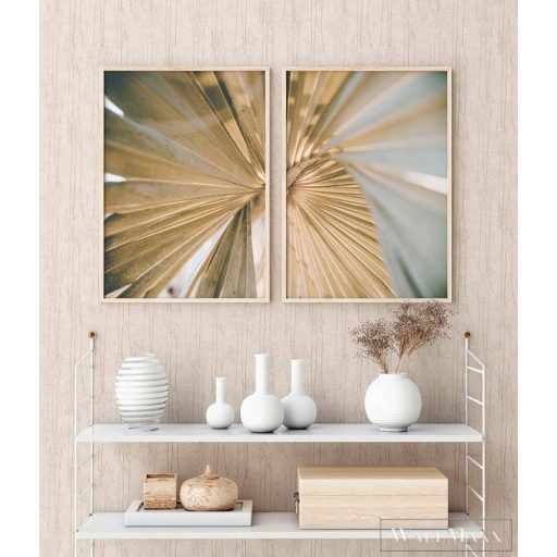 AS CREATION Hygge 38614-2 taupe levél mintás vidéki tapéta