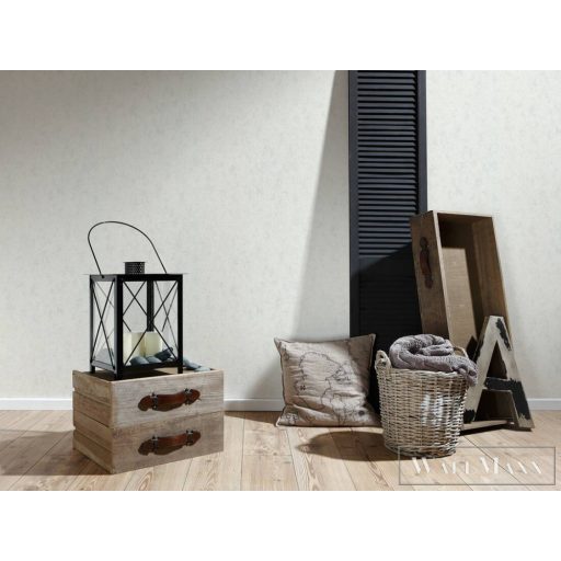 AS CREATION Hygge 38615-3 törtfehér, fehér Textil mintás Vidéki vlies tapéta