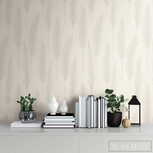 AS CREATION Hygge 38631-1 bézs levél mintás vidéki tapéta