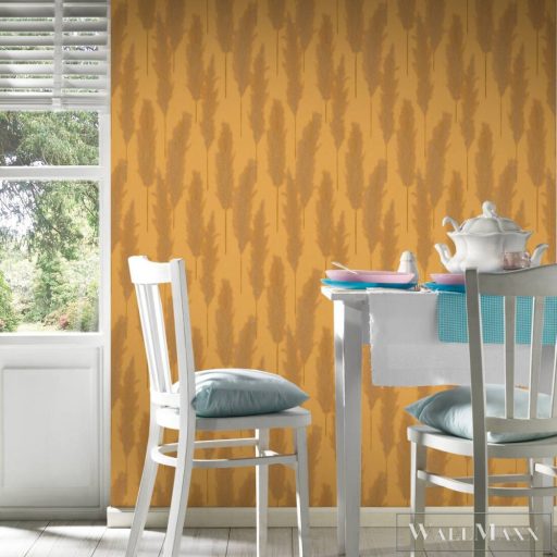 AS CREATION Hygge 38631-3 arany levél mintás vidéki tapéta