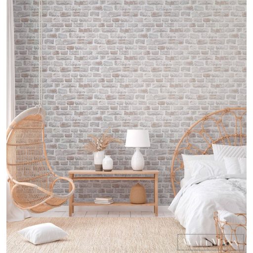 AS CREATION Natural Living 38637-1 bézs tégla mintás térhatású tapéta