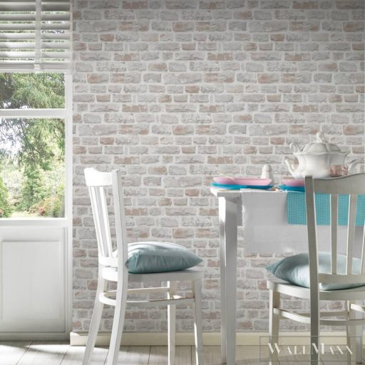 AS CREATION Natural Living 38637-1 bézs tégla mintás térhatású tapéta