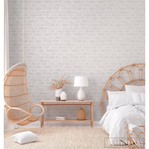 AS CREATION Natural Living 38637-2 fehér tégla mintás térhatású tapéta