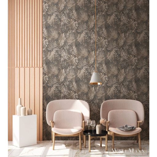 AS CREATION Natural Living 38638-3 barna pálma-levél mintás természet tapéta