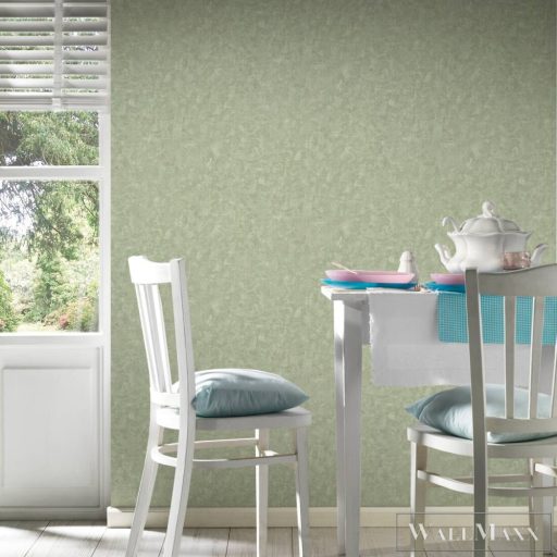 AS CREATION Natural Living 38639-2 zöld struktúrált egyszínű tapéta