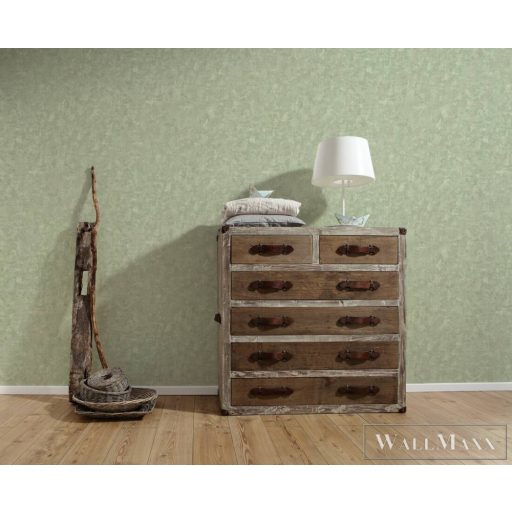 AS CREATION Natural Living 38639-2 zöld struktúrált egyszínű tapéta