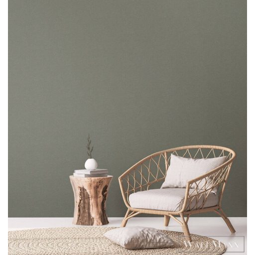 AS CREATION Natural Living 38662-2 zöld textil mintás egyszínű tapéta