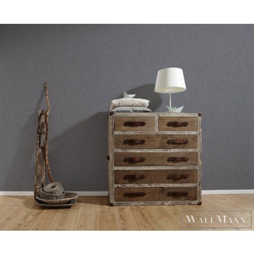 AS CREATION Natural Living 38662-4 fekete textil mintás egyszínű tapéta